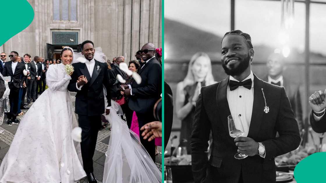Broda Shaggi shares memorable moments from Temi and Mr Eazi's wedding. Broda Shaggi shares memorable moments from Temi and Mr Eazi's wedding.