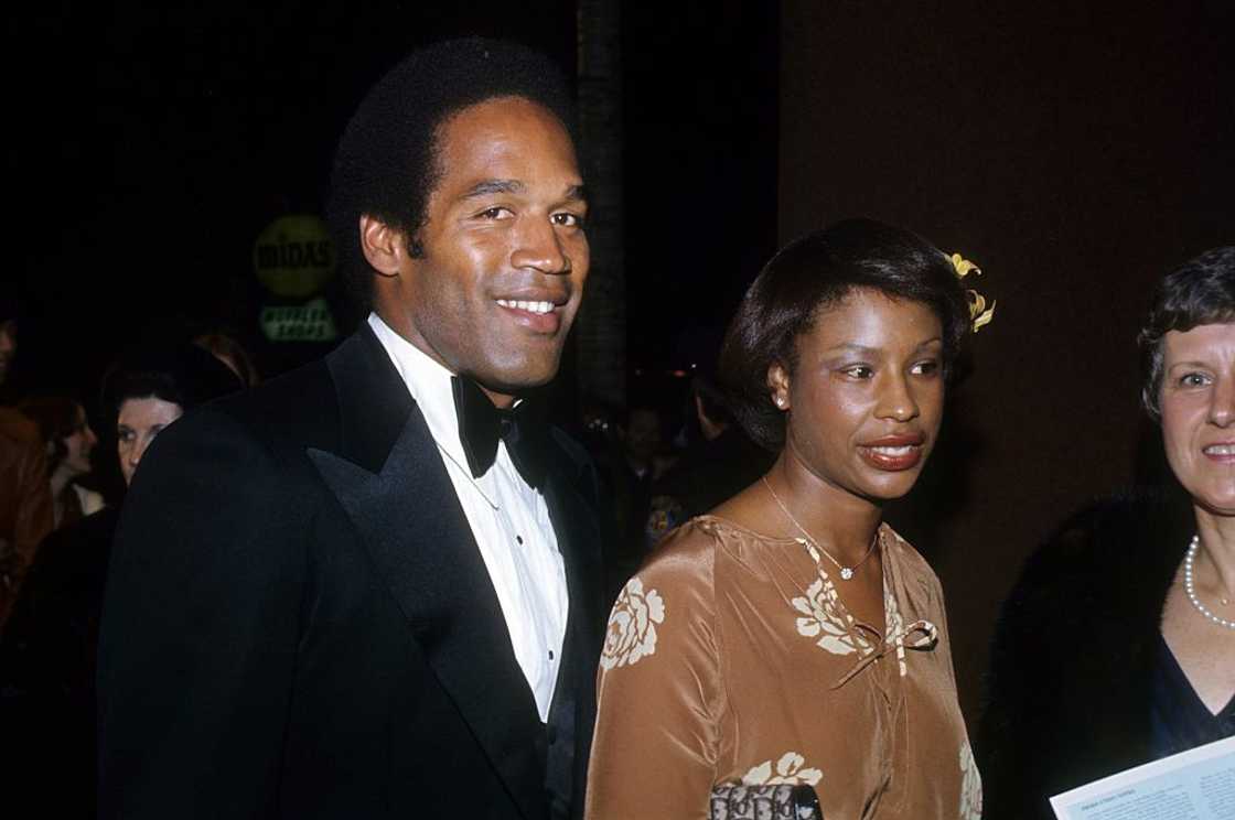 O.J. Simpson and Marguerite Whitley at a movie premiere in Los Angeles.