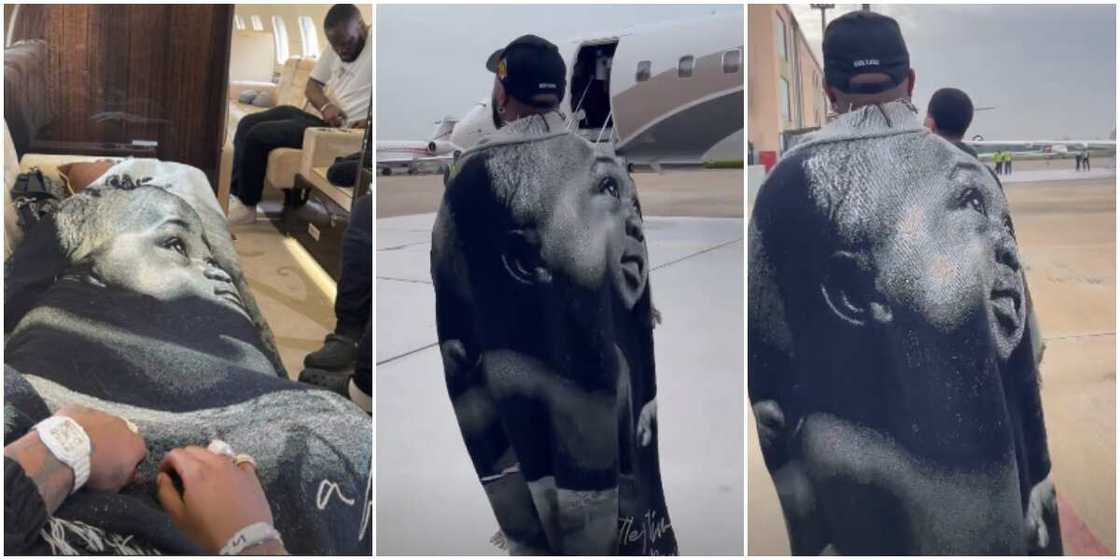 He Still Loves Chioma: Nigerians React As Davido Flaunts Customised Shawl With Ifeanyi’s Face Printed on It He Still Loves Chioma: Nigerians React As Davido Flaunts Customised Shawl With Ifeanyi’s Face Printed on It