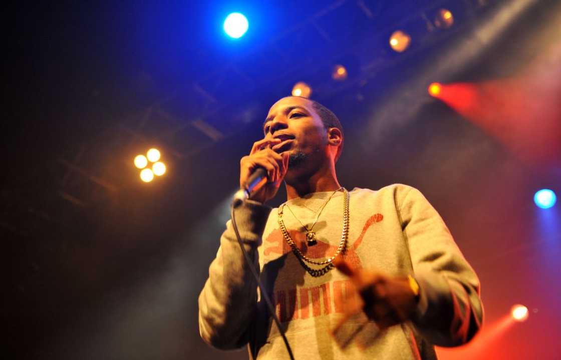 Rockie Fresh performs on stage at The Forum Rockie Fresh performs on stage at The Forum