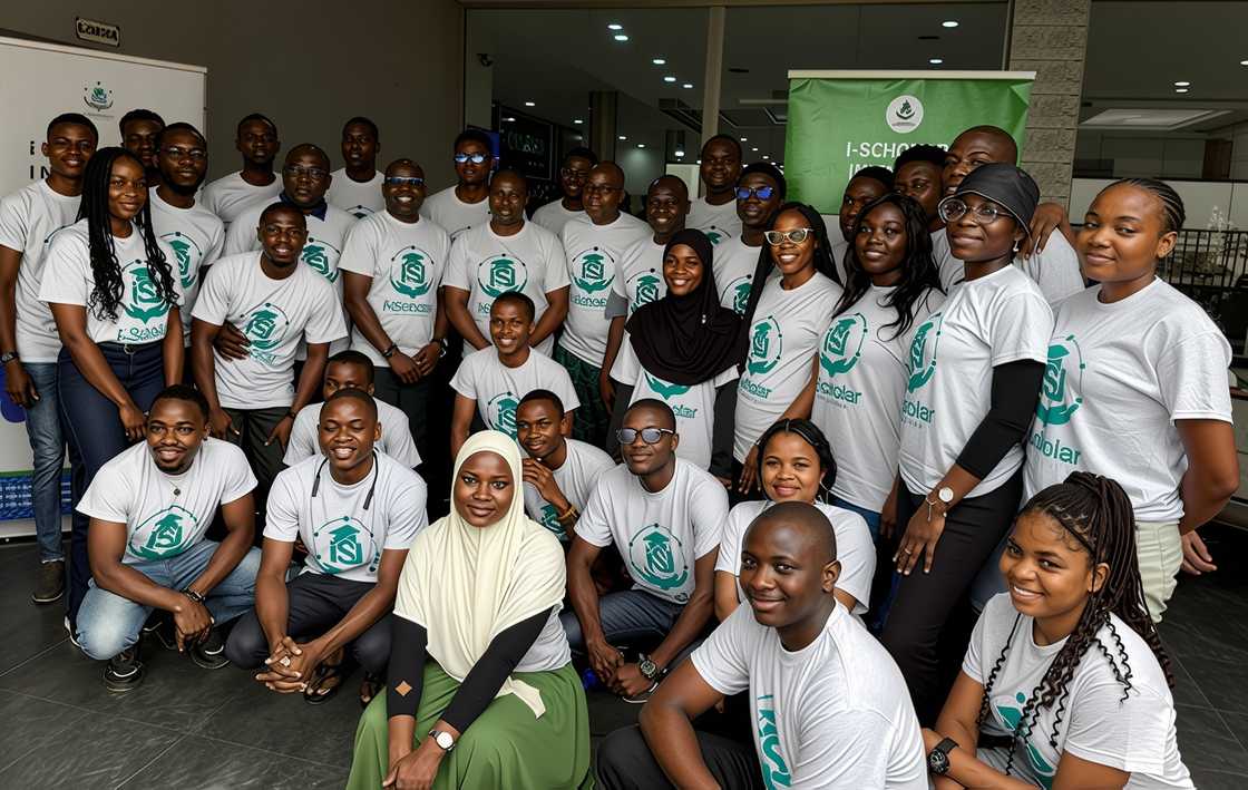 A large group of i-Scholar Initiative Scholarship beneficiaries and organizers A large group of i-Scholar Initiative Scholarship beneficiaries and organizers