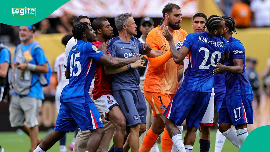 Romeo Lavia Presnel Kimpembe, Luis Enrique, Gianluigi Donnarumma, João Pedro, Andrey Santos, Achraf Hakimi, PSG, Chelsea, MetLife Stadium, East Rutherford, New Jersey, USA, FIFA Club World Cup.