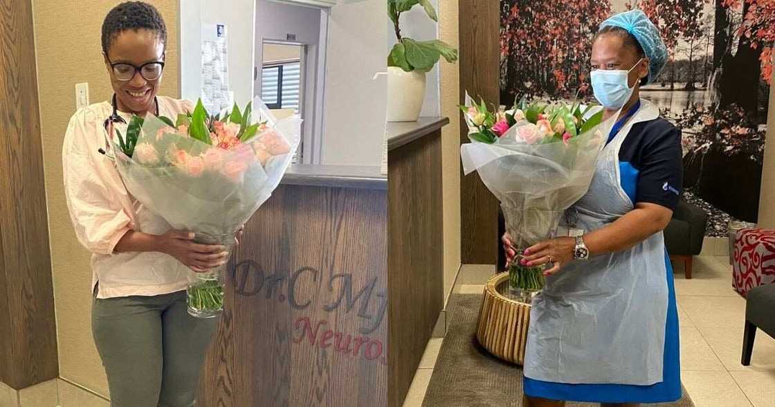 Lol: Patients spoil doctor with beautiful bouqet, cleaning lady steals the show Export Lol: Patients spoil doctor with beautiful bouqet, cleaning lady steals the show Export