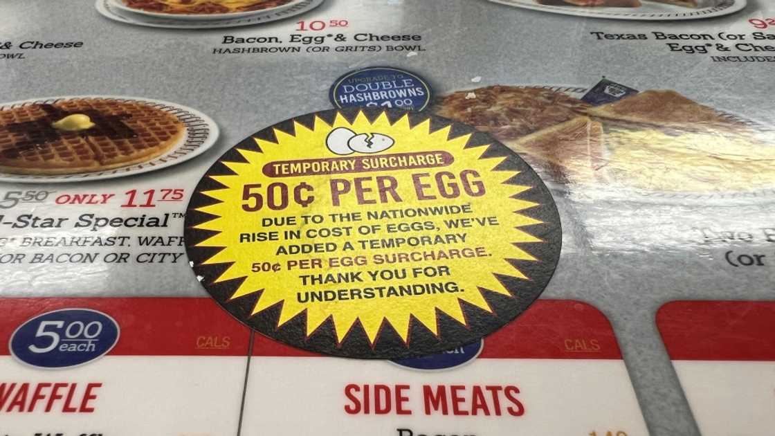 Waffle House restaurants have slapped a 50-cent surcharge on each egg in a dish to compensate for higher costs