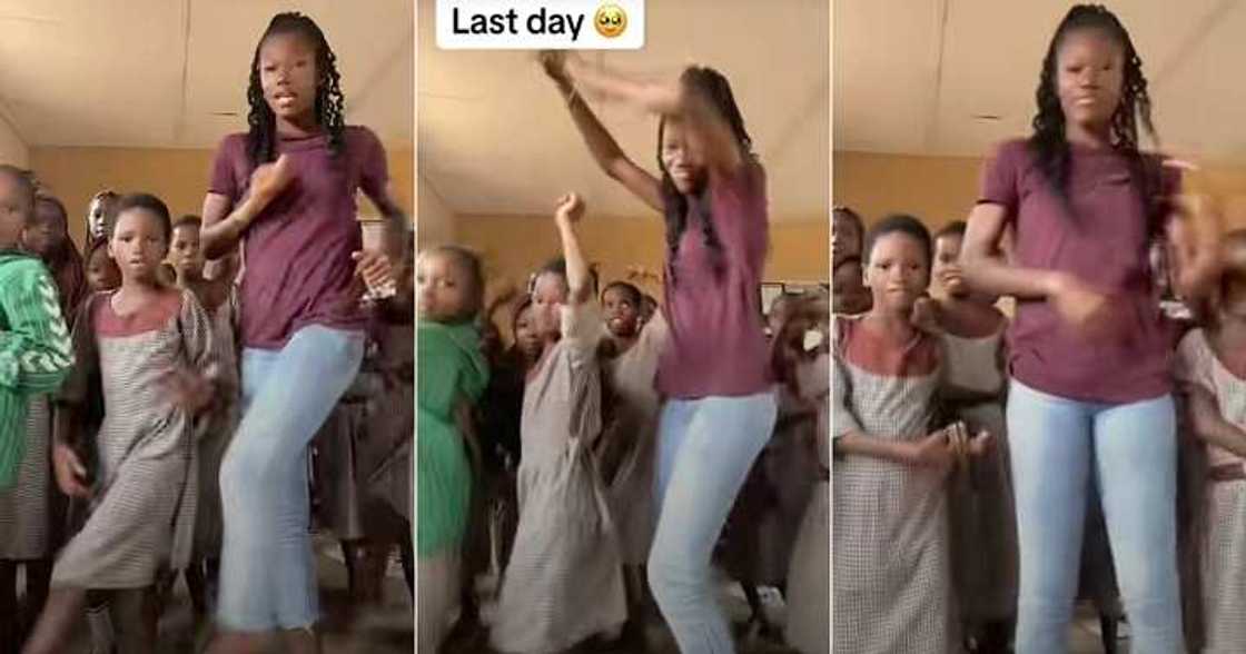 Corps member dances with her pupils on her last day in school Corps member dances with her pupils on her last day in school