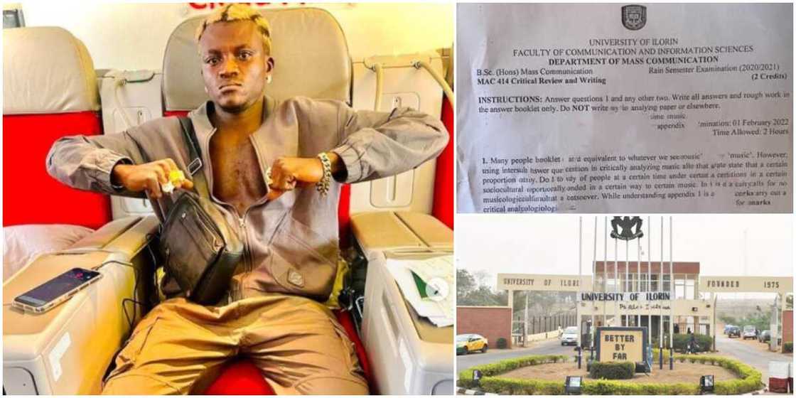 Nigerians react as UNILORIN features singer Portable's Zazu lyrics as compulsory exam question with 24 marks