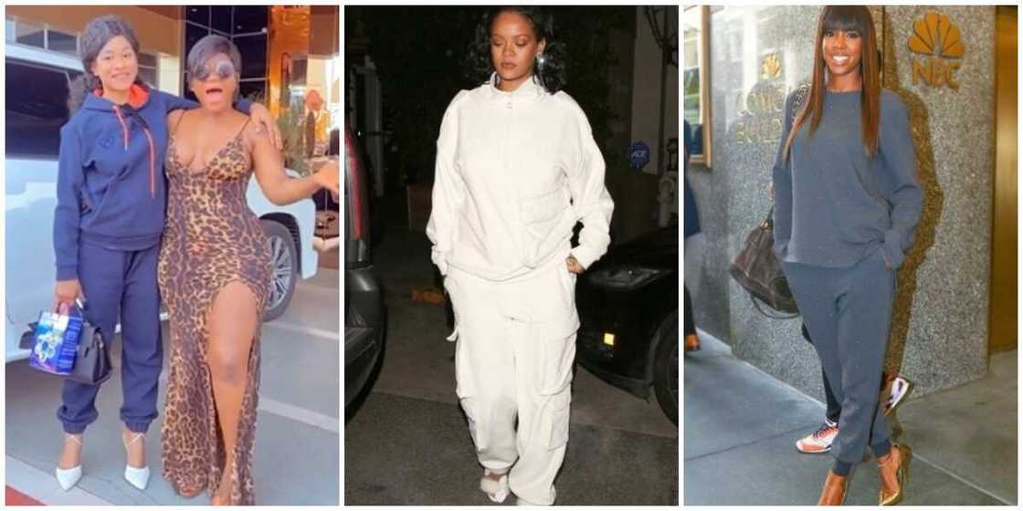 Phyna, kelly Roland, Rihanna, joggers and heels Phyna, kelly Roland, Rihanna, joggers and heels