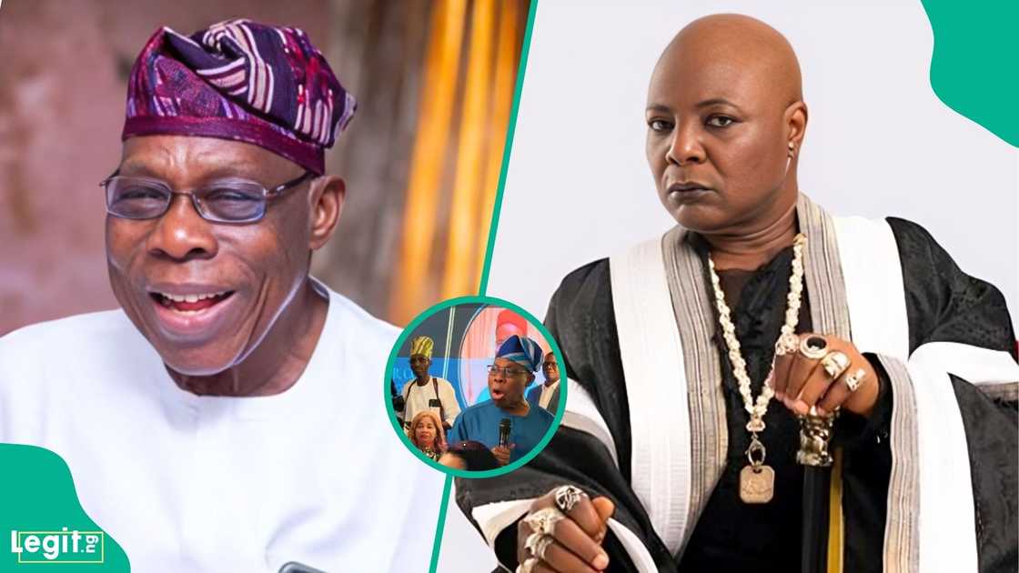 Olusegun Obasanjo and Charly Boy share a light moment at Chief Chidi Anyaegbu’s 70th birthday celebration Olusegun Obasanjo and Charly Boy share a light moment at Chief Chidi Anyaegbu’s 70th birthday celebration