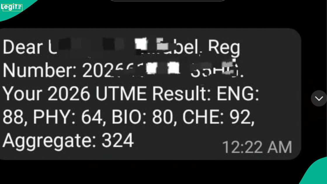 A lady celebrates as she sees her 2026 UTME result.