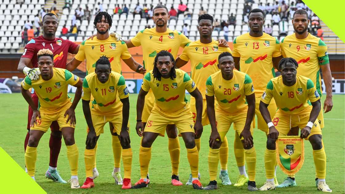 Benin Republic player pose for a photo vs Nigeria Benin Republic player pose for a photo vs Nigeria