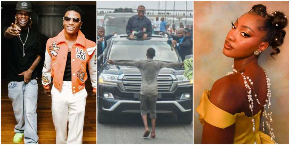 Seyi Vibez with Wizkid, the young boy at Peter Obi's Lagos rally, Tems at the Grammys Seyi Vibez with Wizkid, the young boy at Peter Obi's Lagos rally, Tems at the Grammys