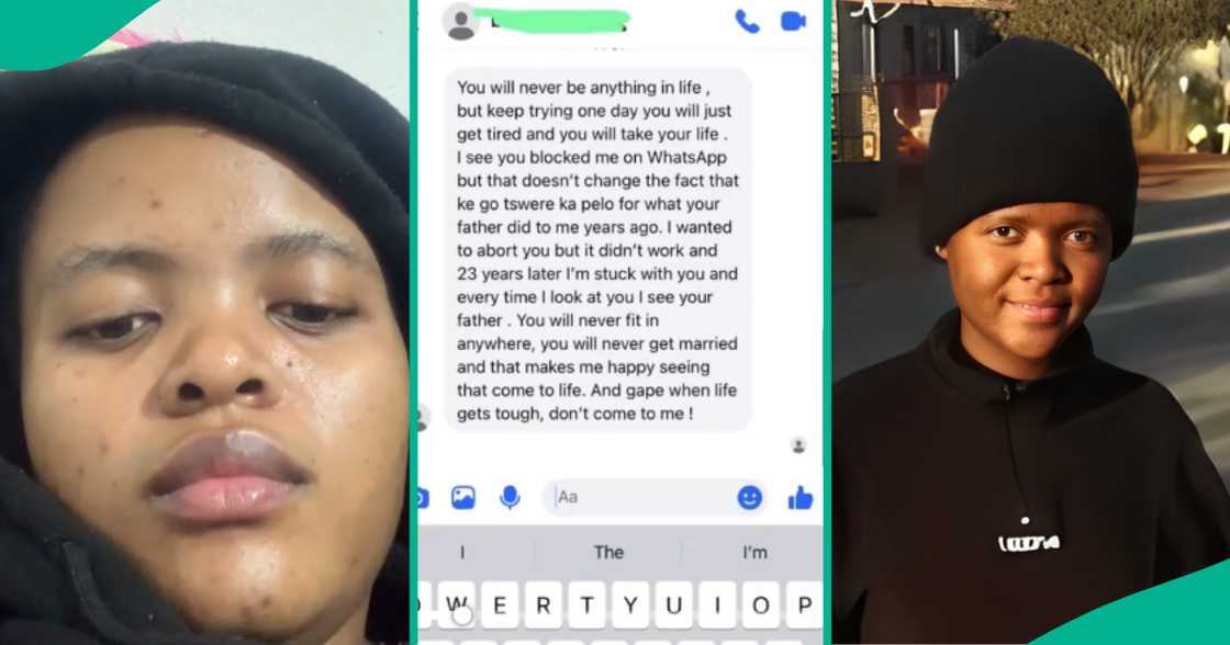 Lady shares disheartening text she received from her biological mother, many react Lady shares disheartening text she received from her biological mother, many react