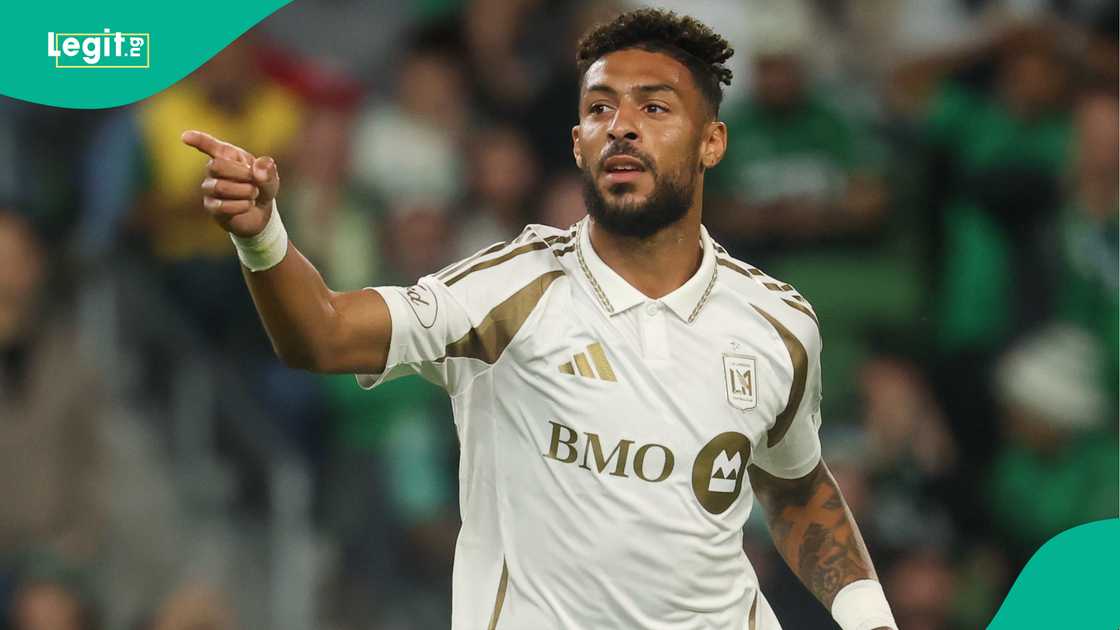 Denis Bouanga, Los Angeles FC, Austin FC, Q2 Stadium, Texas, MLS playoffs. Denis Bouanga, Los Angeles FC, Austin FC, Q2 Stadium, Texas, MLS playoffs.