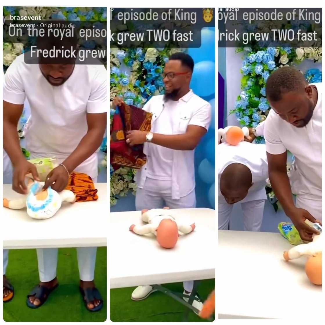 Reactions as Man confuses, Ties Diapers on Baby’s Head in Viral Funny Video Reactions as Man confuses, Ties Diapers on Baby’s Head in Viral Funny Video