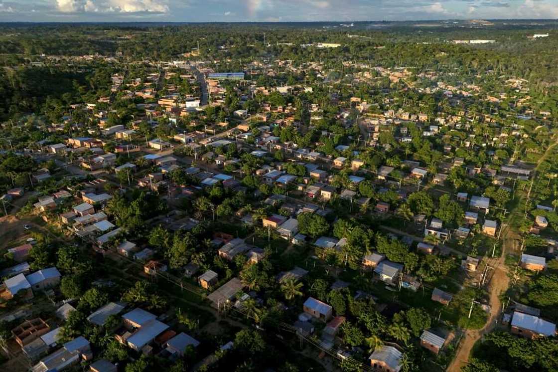 The Parque das Tribos neighborhood, where Indigenous people from 35 ethnic groups are currently living in Manaus, Brazil