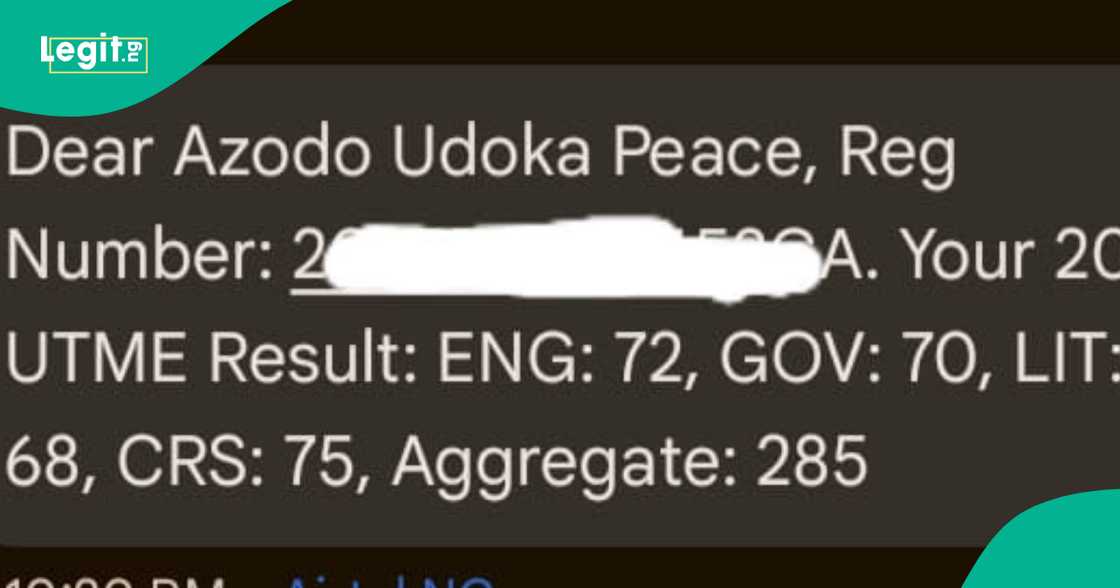 2025 UTME result of young lady who left secondary school 3 years ago gets Nigerians talking