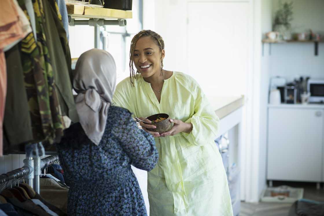 Mother and daughter talking Mother and daughter talking