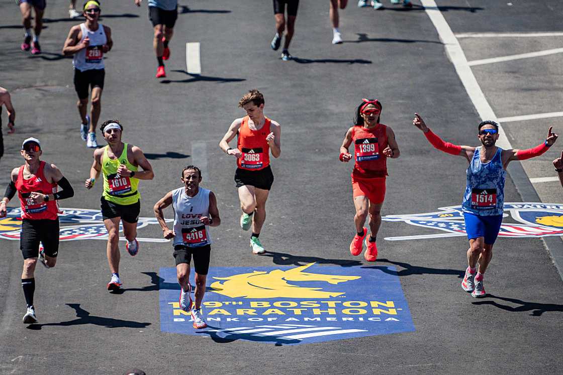 Runners participate in the 2025 Boston Marathon