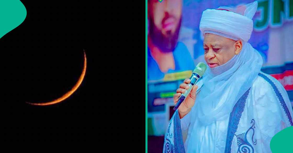 Announcement of Eid al-Fitr 2026 in Nigeria after the Shawwal crescent moon was not sighted, confirmed by Sultan Muhammad Sa'ad Abubakar III and the National Moon Sighting Committee.