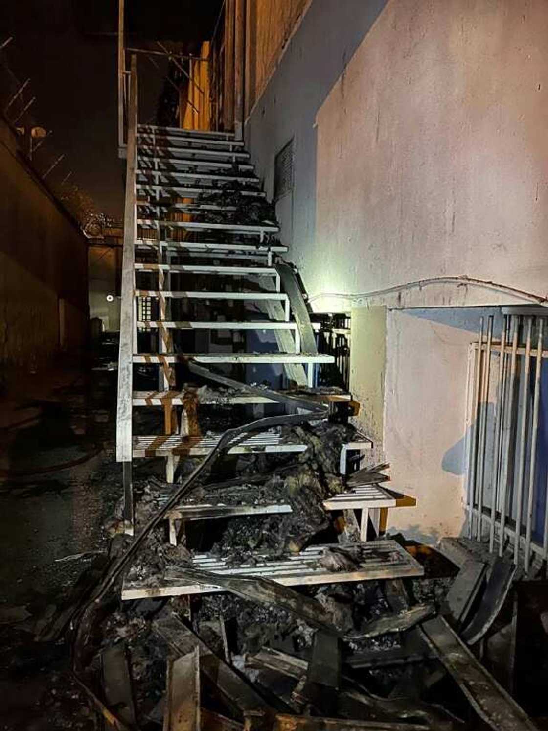 Damage caused by the fire at Evin prison, seen in an image obtained from the Iranian news agency IRNA on October 16, 2022 Damage caused by the fire at Evin prison, seen in an image obtained from the Iranian news agency IRNA on October 16, 2022