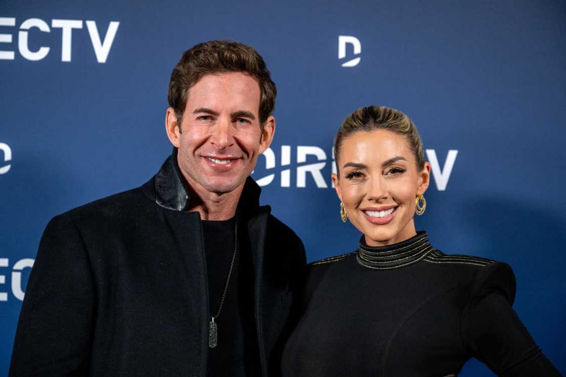 Tarek El Moussa and Heather Rae El Moussa in Los Angeles, California.