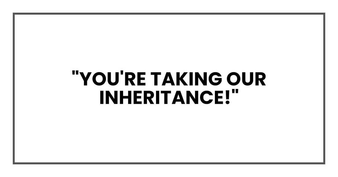 "You're taking our inheritance!"