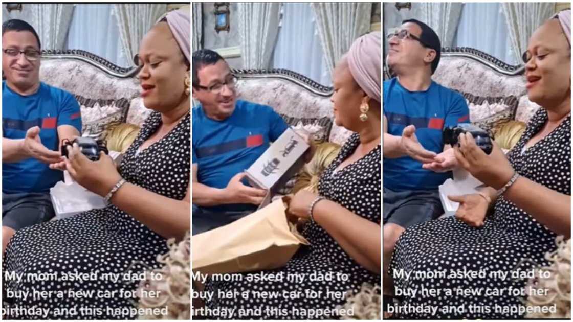 Happy family goals/man gifted his wife toy car. Happy family goals/man gifted his wife toy car.