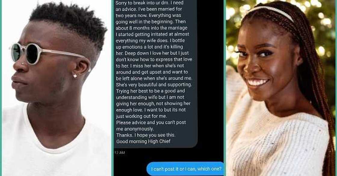 Man laments over being unable to love his wife Man laments over being unable to love his wife