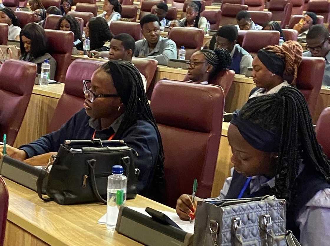 Madonna University students in a lecture hall