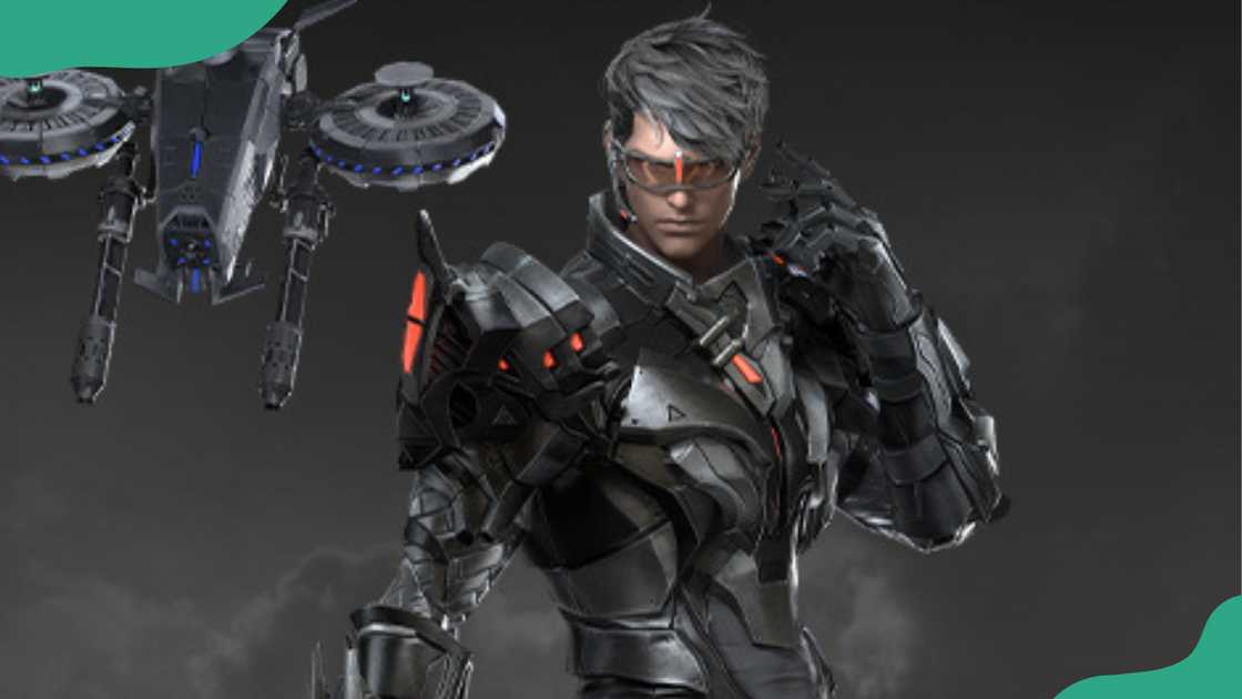 Machinist from Lost Ark in futuristic armour with drone support. Machinist from Lost Ark in futuristic armour with drone support.