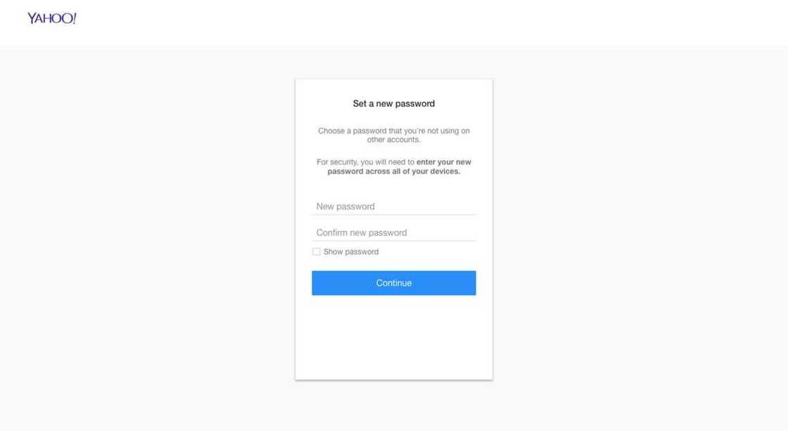Yahoo mail new password Yahoo mail new password