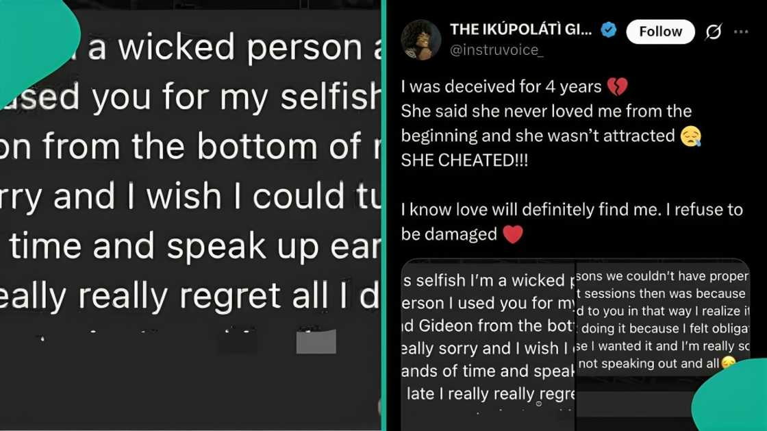 Nigerian man shares screenshots as girlfriend who said no intimacy cheats after 4 years Nigerian man shares screenshots as girlfriend who said no intimacy cheats after 4 years