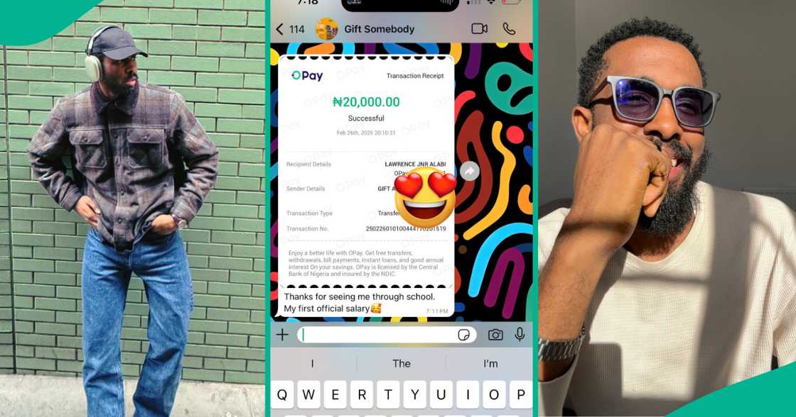 Influencer thrilled as his younger sister gifts him N20k from her first official salary, appreciates him for seeing her through school