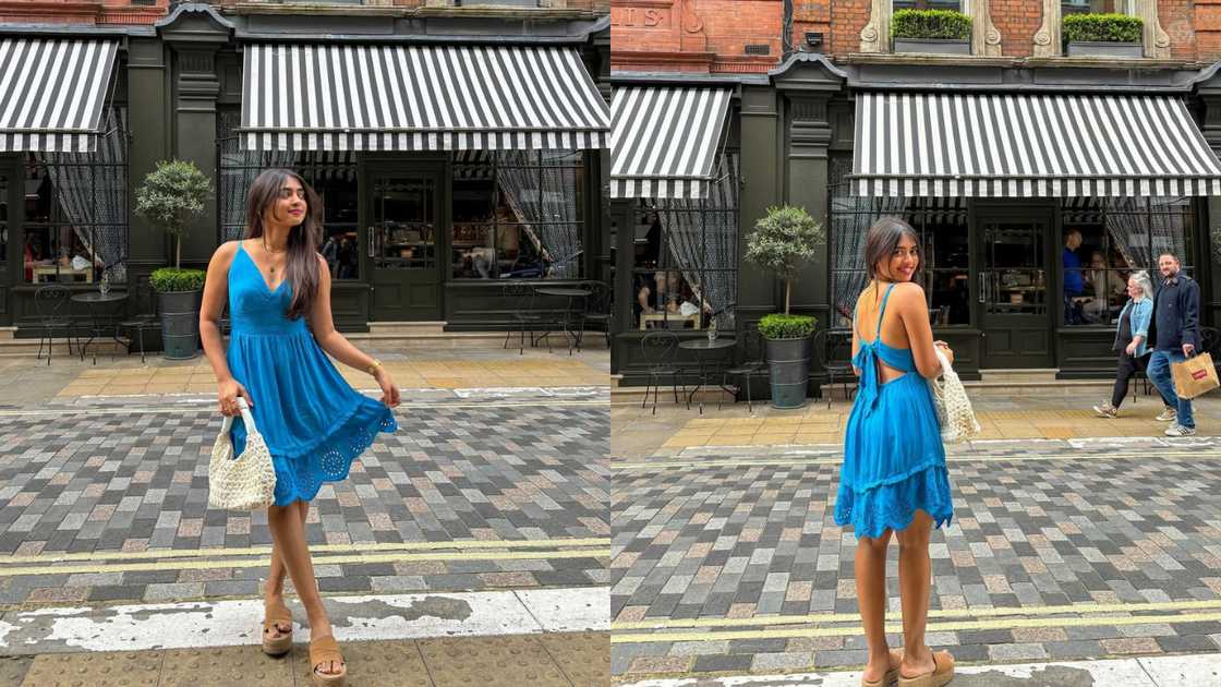 Backbare blue sundress