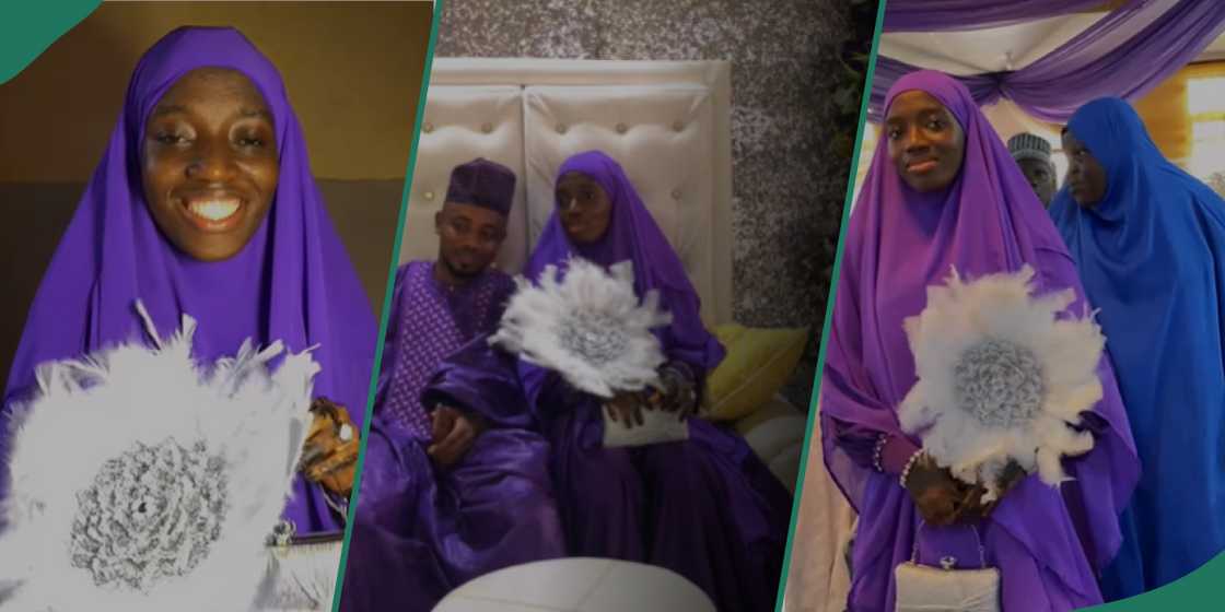 A Muslim bride adorns a decent outfit A Muslim bride adorns a decent outfit