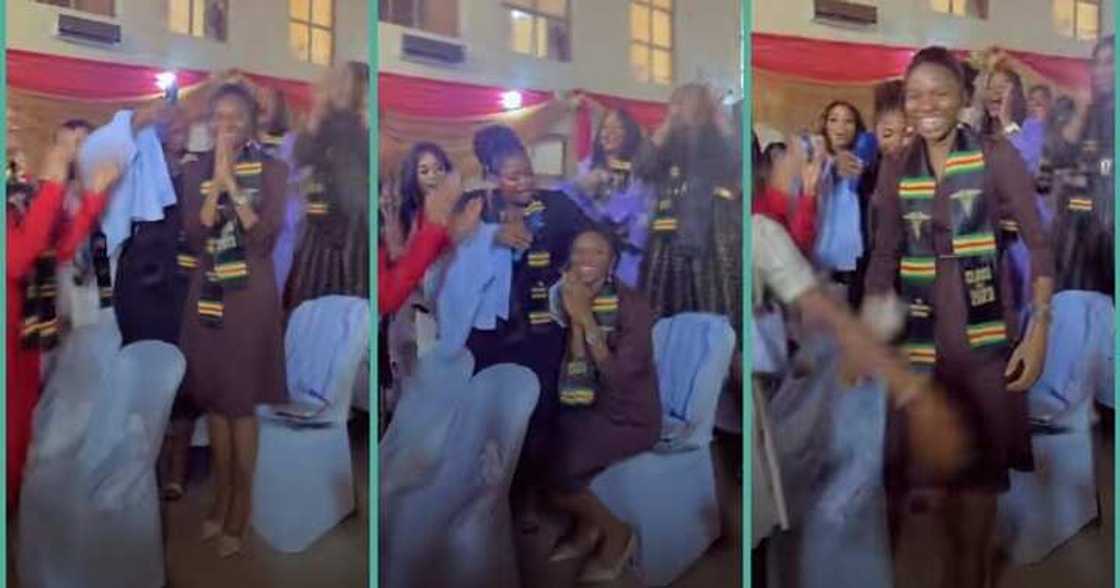 Girl catwalks majestically as she emerges as best graduating student in her school Girl catwalks majestically as she emerges as best graduating student in her school