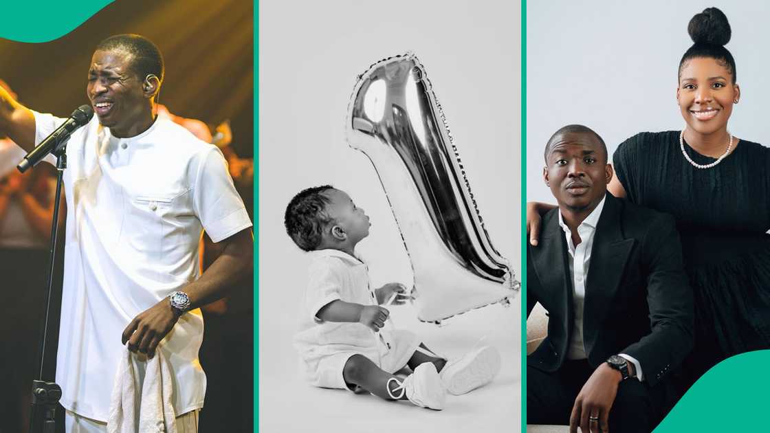 Gospel singer Theophilus Sunday and his wife celebrate their first child on his first birthday. Gospel singer Theophilus Sunday and his wife celebrate their first child on his first birthday.