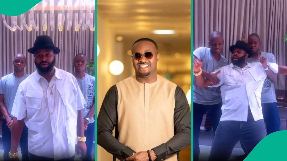 Femi Adebayo does dance challenge with twin sons.