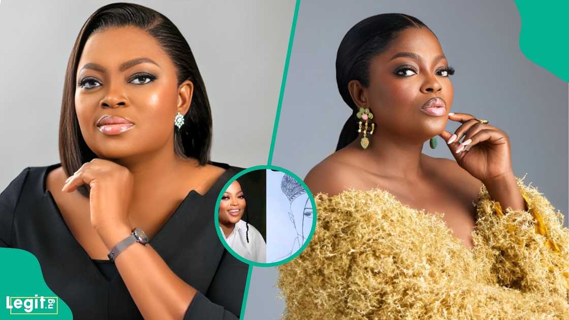 Funke Akindele reacts to fan’s pencil portrait of her