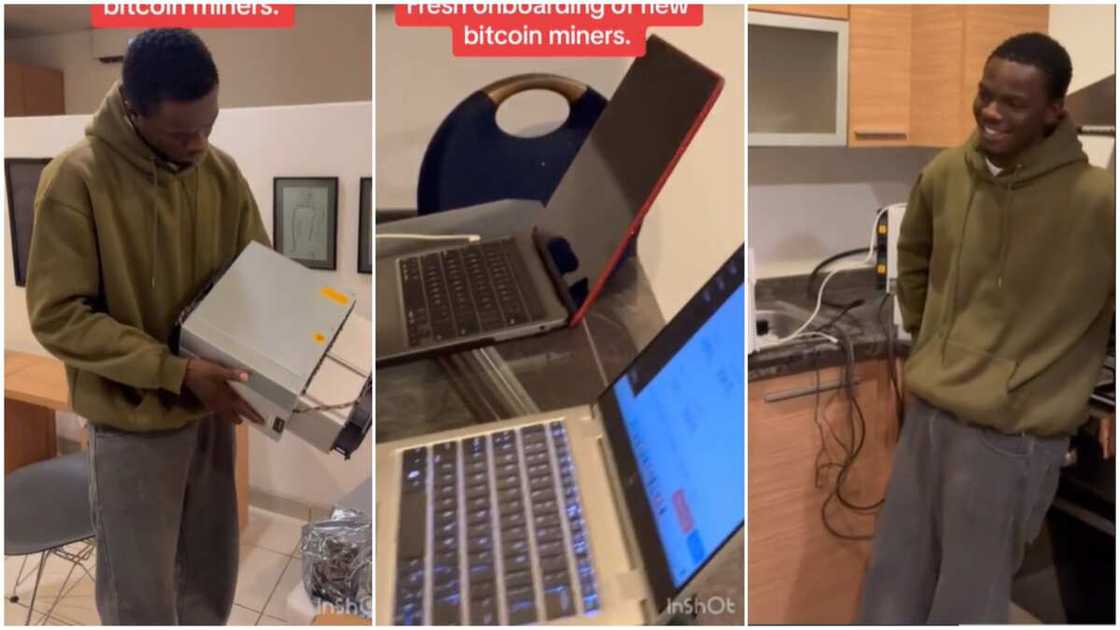 Bitcoin mining in Nigeria/Machine plugged to laptop. Bitcoin mining in Nigeria/Machine plugged to laptop.
