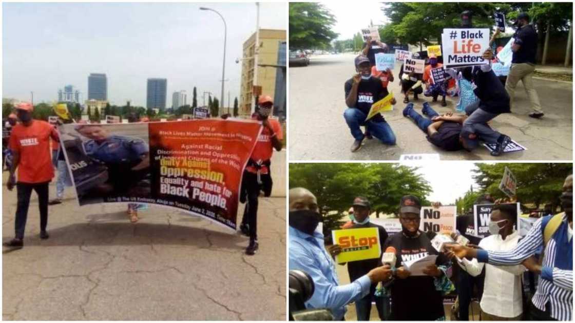 George Floyd: Nigerians protest at US embassy in Abuja over George Floyd: Nigerians protest at US embassy in Abuja over