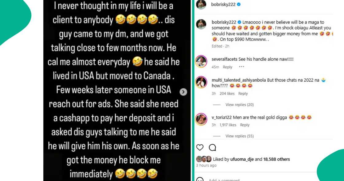 Bobrisky calls out man for scamming him online. Bobrisky calls out man for scamming him online.