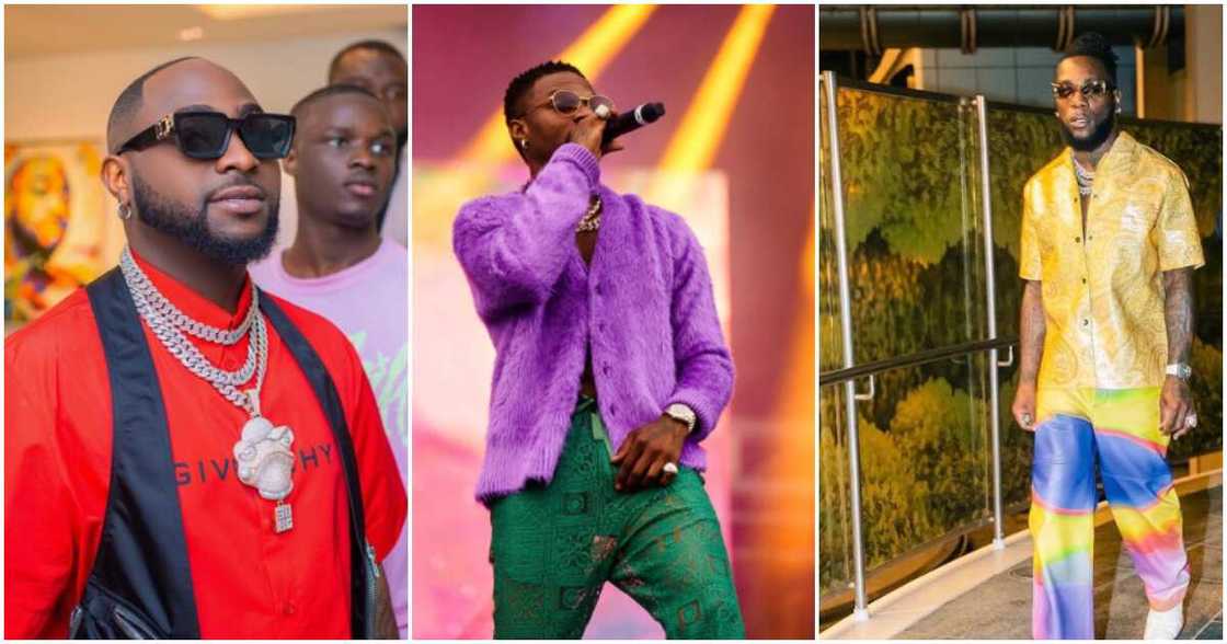 Photos of Wizkid, Davido and Burna Boy