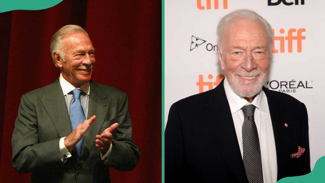 Christopher Plummer on 8 November 2004 (L). Christopher Plummer on 7 September 2019 (R).