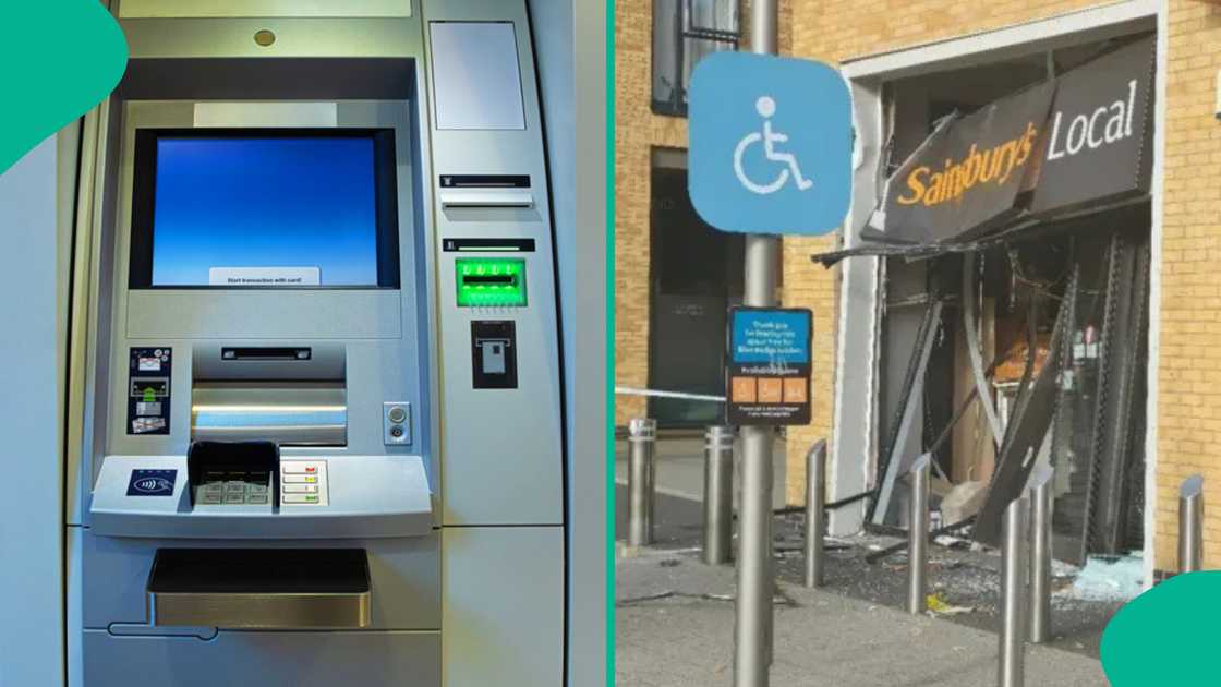 Thieves steal ATM in UK supermarket. Thieves steal ATM in UK supermarket.