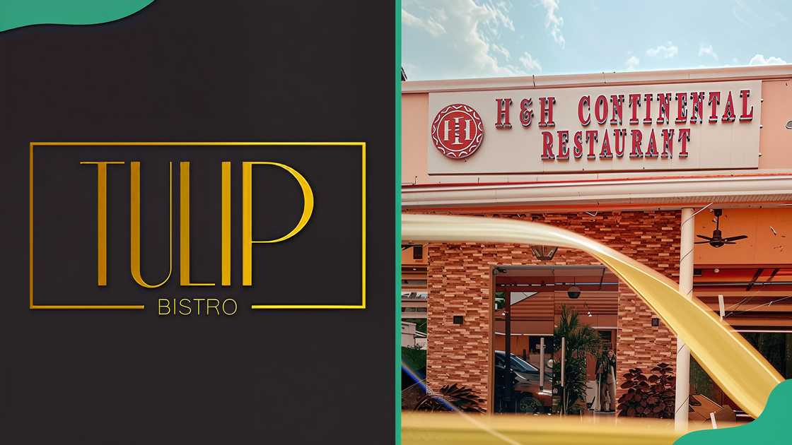 Tulip Bistro logo and H&H Continental Restaurant front view Tulip Bistro logo and H&H Continental Restaurant front view