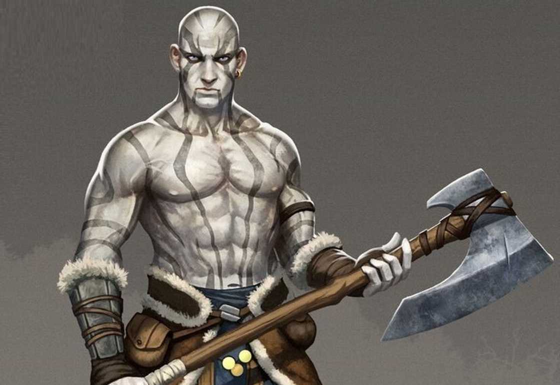 DnD Goliath Barbarian holding an axe DnD Goliath Barbarian holding an axe