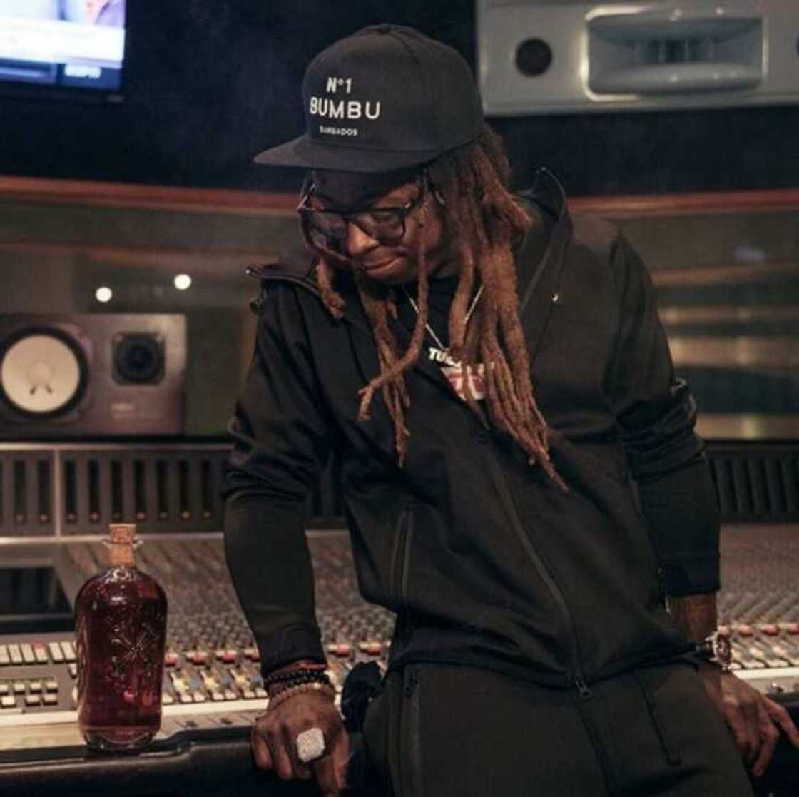 Lil Wayne in his recording studio Lil Wayne in his recording studio