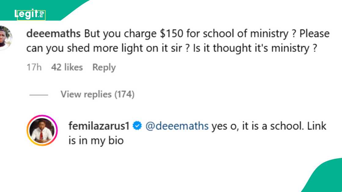 Pastor Femi Lazarus explains $150 ministry school fees. Pastor Femi Lazarus explains $150 ministry school fees.