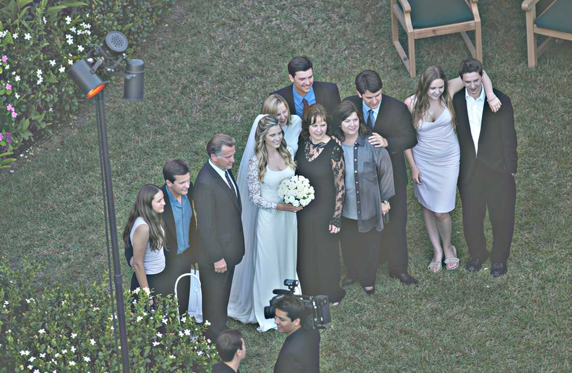 Denise Richards poses during their wedding ceremony